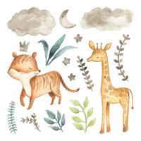 WANDAUFKLEBER 80x132cm - Pflanzen und Tiere - Multicolor, Kunststoff (80/132/0.1cm) - Wallfluent