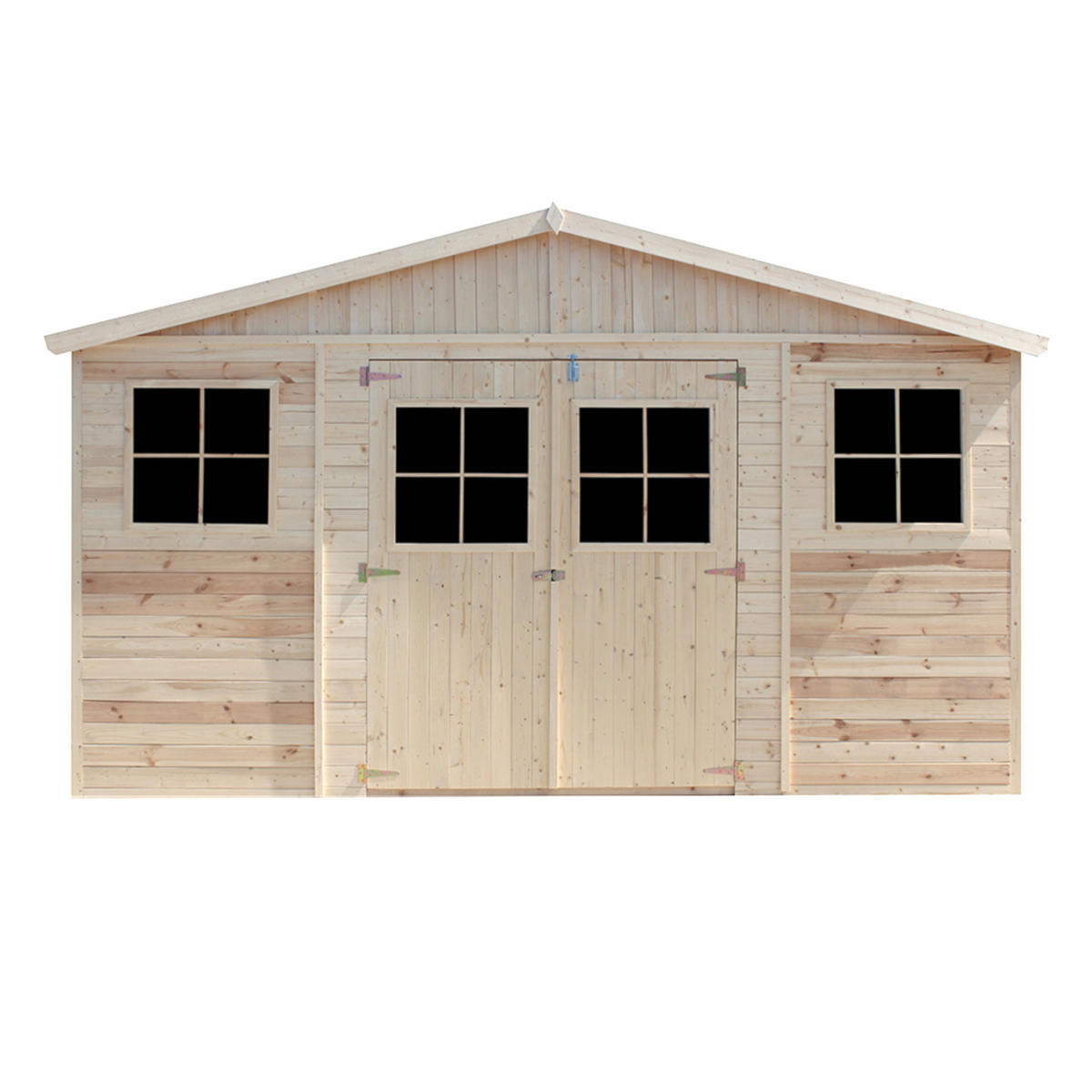 HOLZ-GARTHENHAUS - H246 x 418 x 220 cm/ 8 m² - M332 - Beige, Holz (418/246/199cm) - Timbela