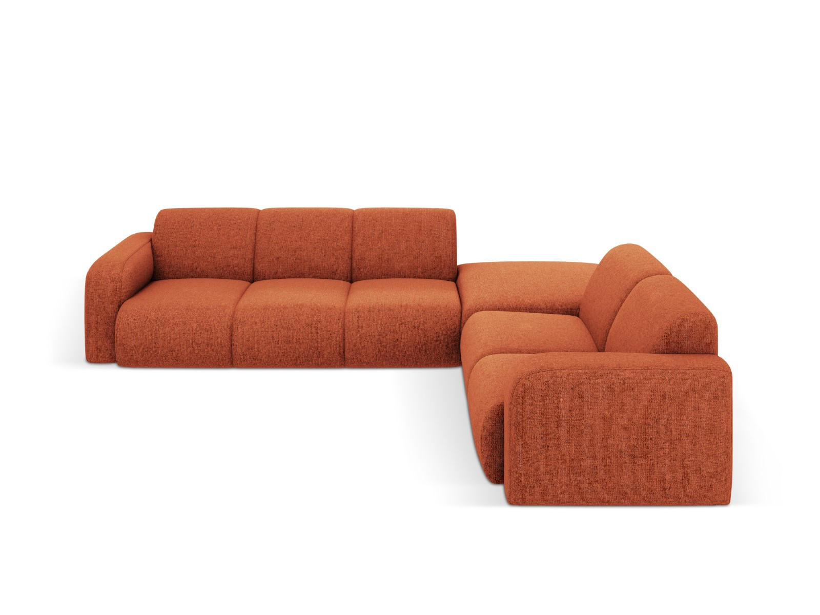 ECKSOFA rechts Molino aus Chenille-Stoff terrakotta 6 Sitzplätze - Terra cotta, Textil (250/315cm) - Micadoni