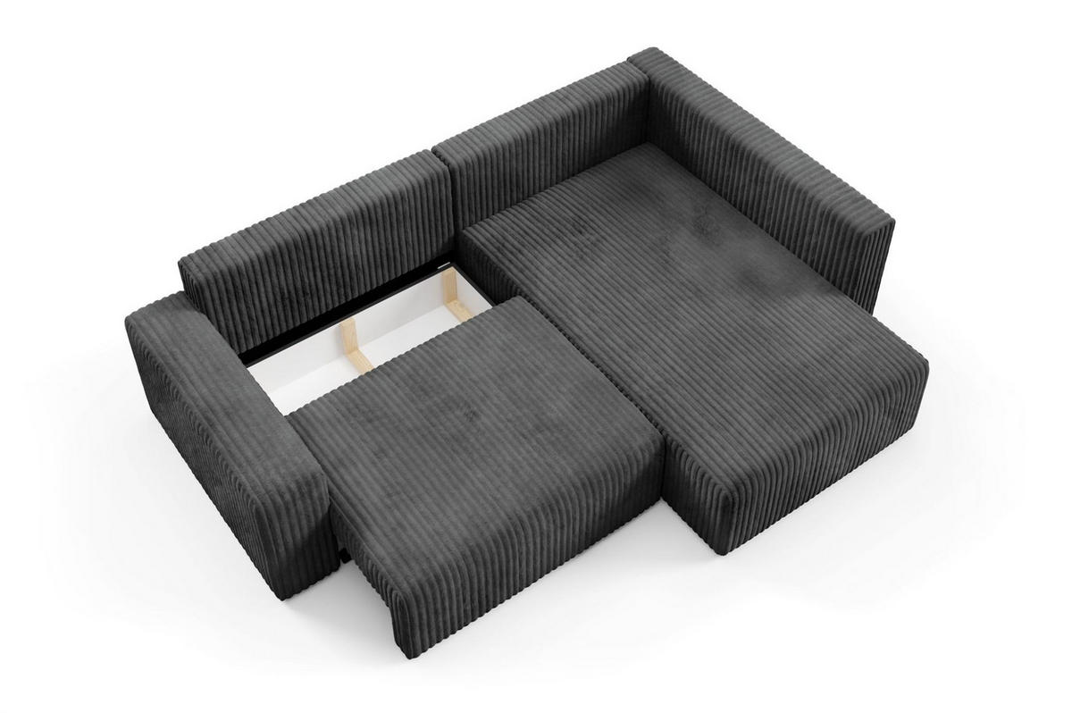 ECKSOFA Natalia Xl - Schwarz, Holzwerkstoff/Textil (245/182cm) - Fun Möbel
