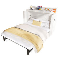 BETT 140/200 cm mit Kopfteil und Schublade – mobiles Schrankbett in Beige - Beige, Textil (140/200cm) - BEAOK