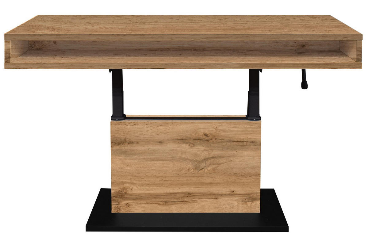 COUCHTISCH Höhenverstellbar Else 2 110x59x60 Holzwerkstoff Wotan Eiche - Eiche Wotan/Schwarz, Holzwerkstoff (110/60/59cm) - 58aufmkessel