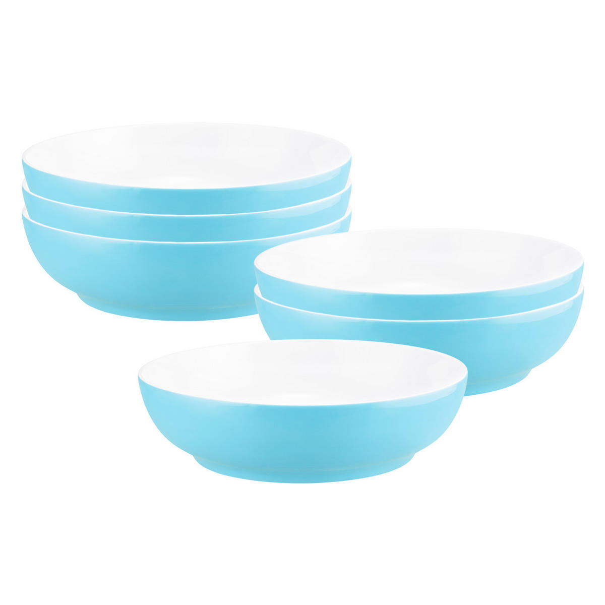 FOODBOWLS Liberty Pure Colors Lagoon Blue ø 25 cm 6er Set - Blau, Keramik (25.4cm) - Seltmann Weiden