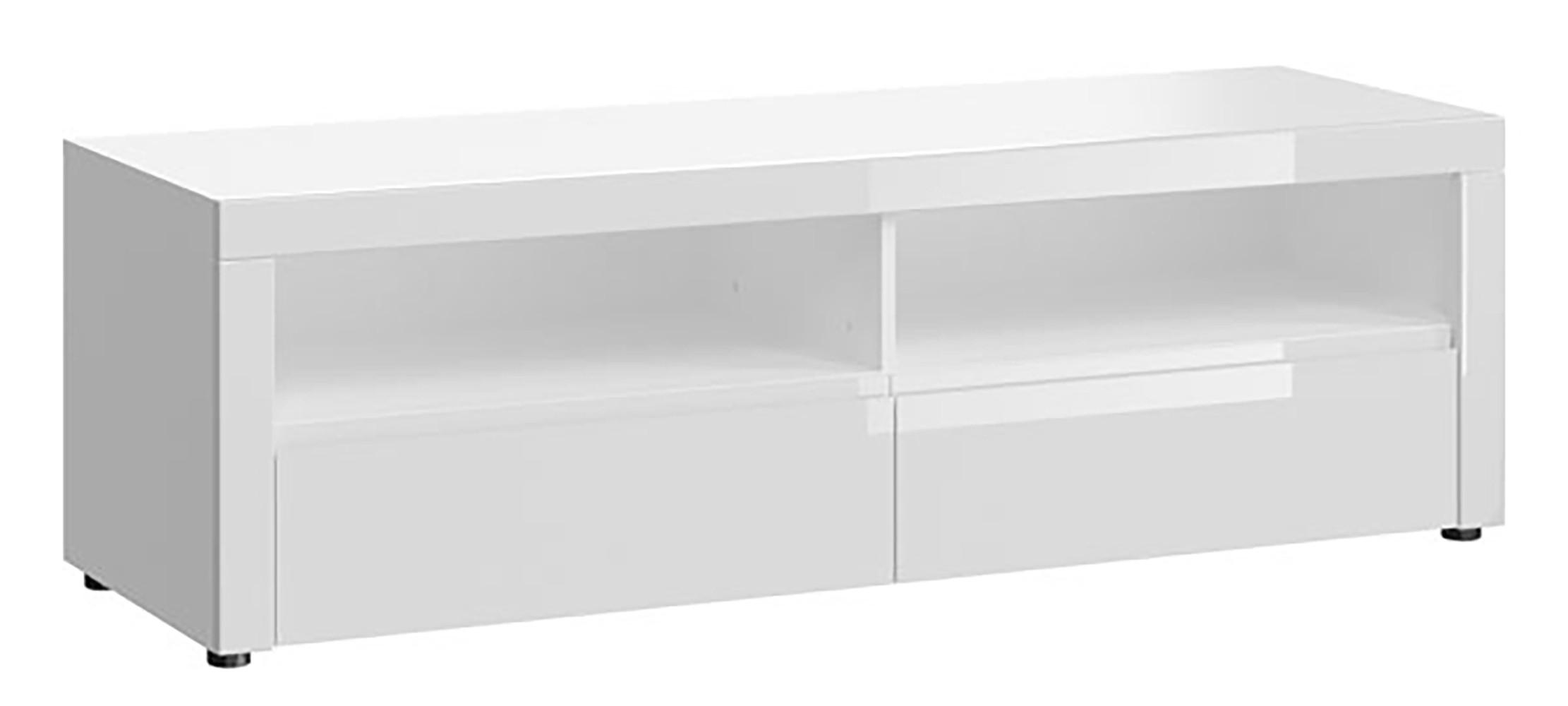 LOWBOARD Bolgna Essen weiß / weiß Hochglanz 152 / 38 / 48cm - Weiß, Holz/Holzwerkstoff (152/48/38cm) - Feldmann-Wohnen