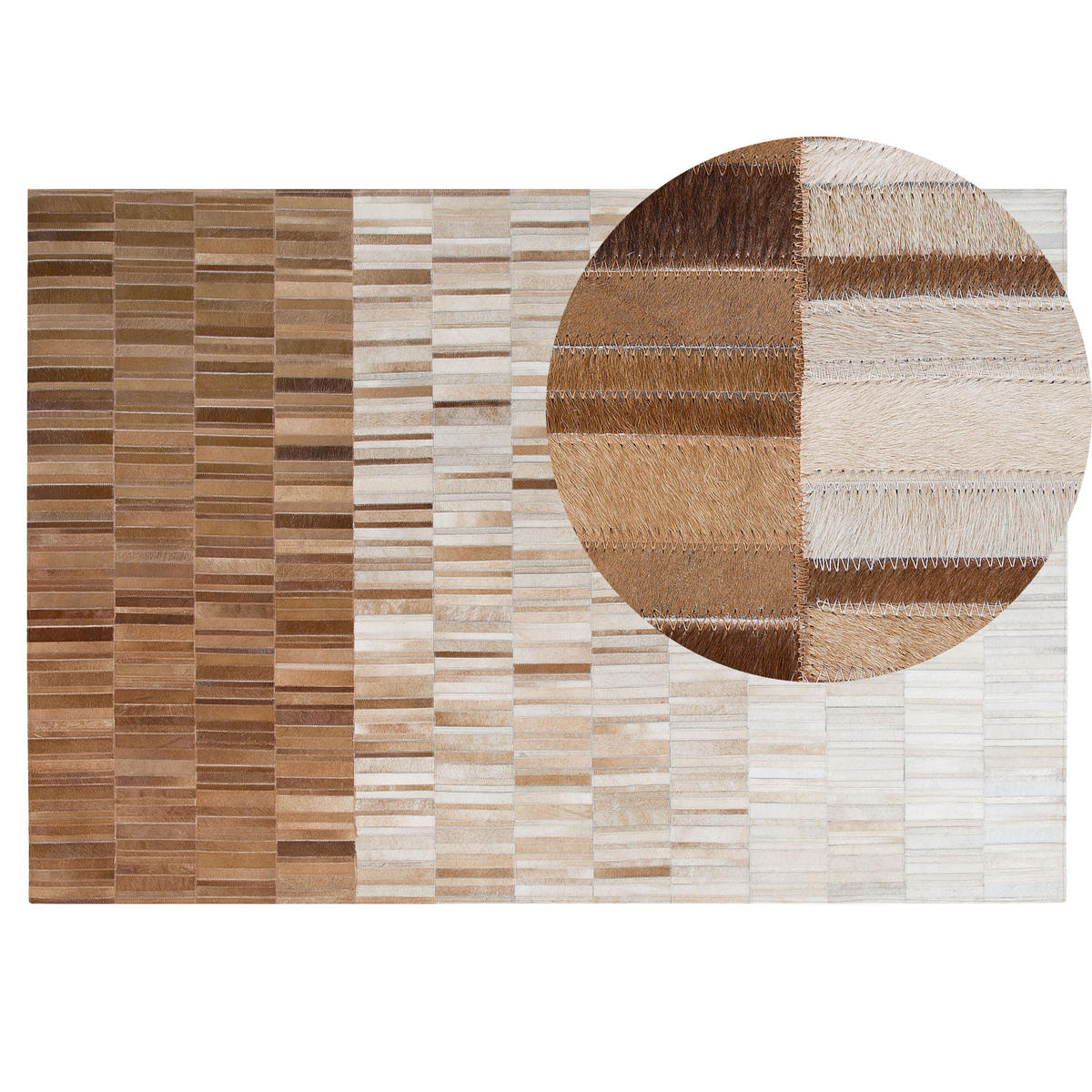 KURZFLOR-TEPPICH Yagda 200/140 cm - Beige, Fell (140/200cm) - Beliani