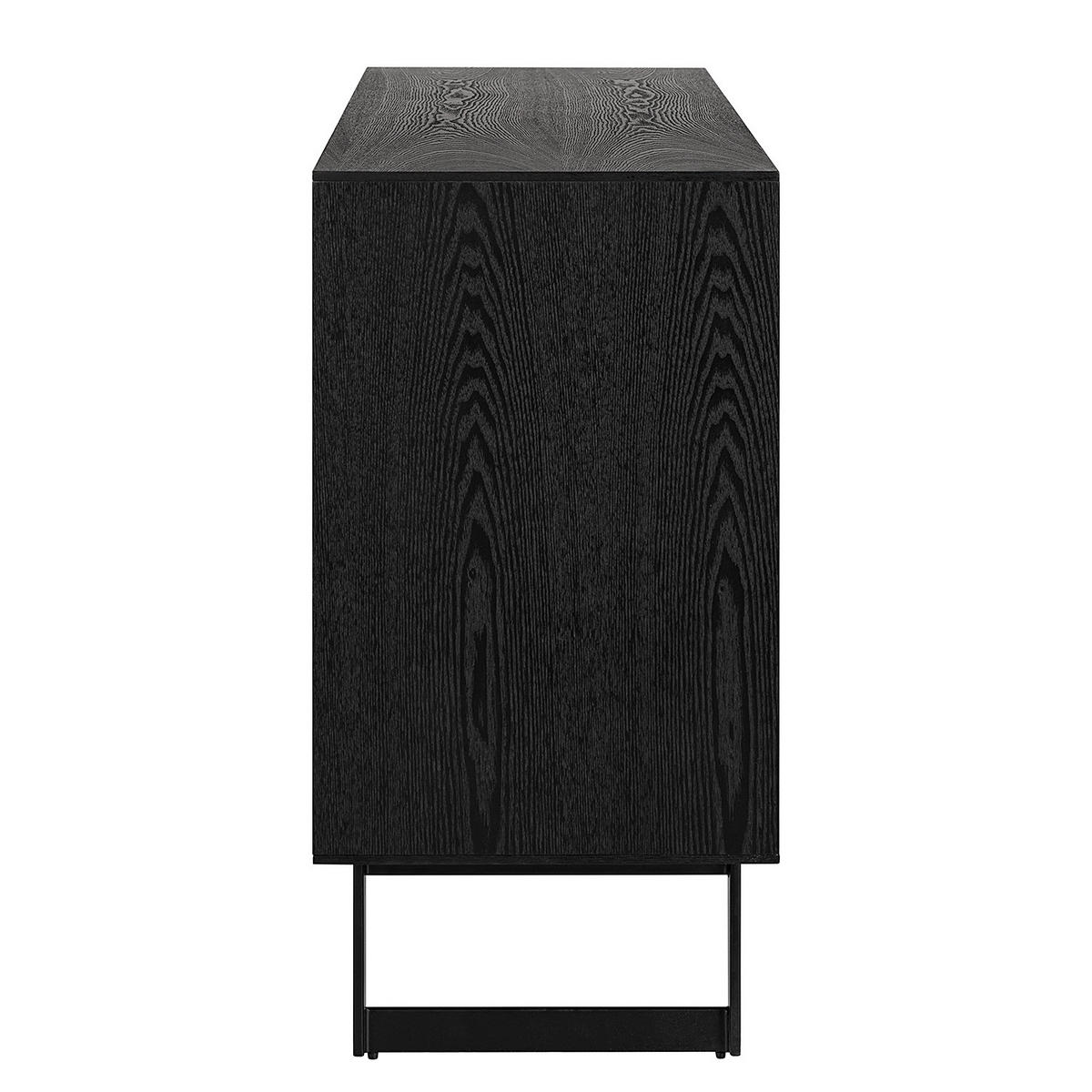 SIDEBOARD mit 3 Schubladen - Esche teilmassiv - Eschefarben/Schwarz, Holz (160/80/40cm) - home24