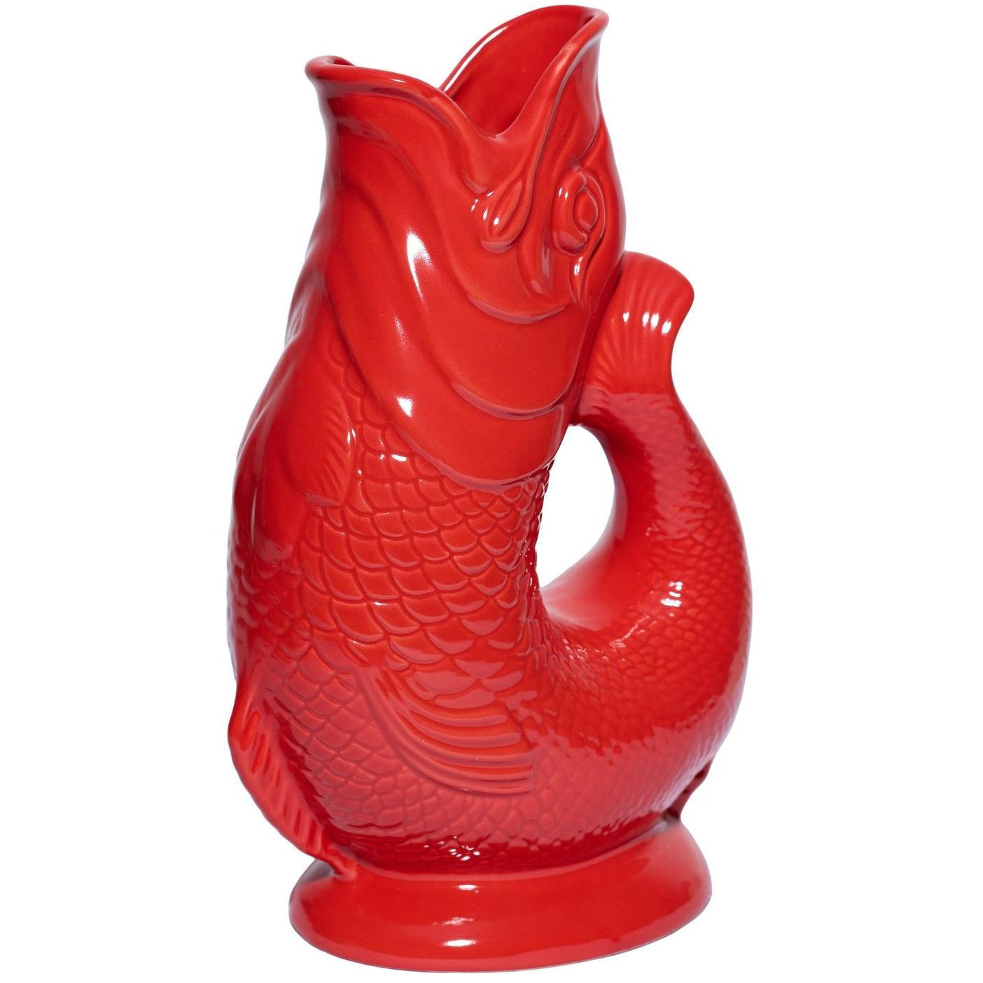 KARAFFE mit „Gluck-Gluck“-Geräusch 27,5/17/9,5 cm - Rot, Keramik (1.2L) - Gluckigluck