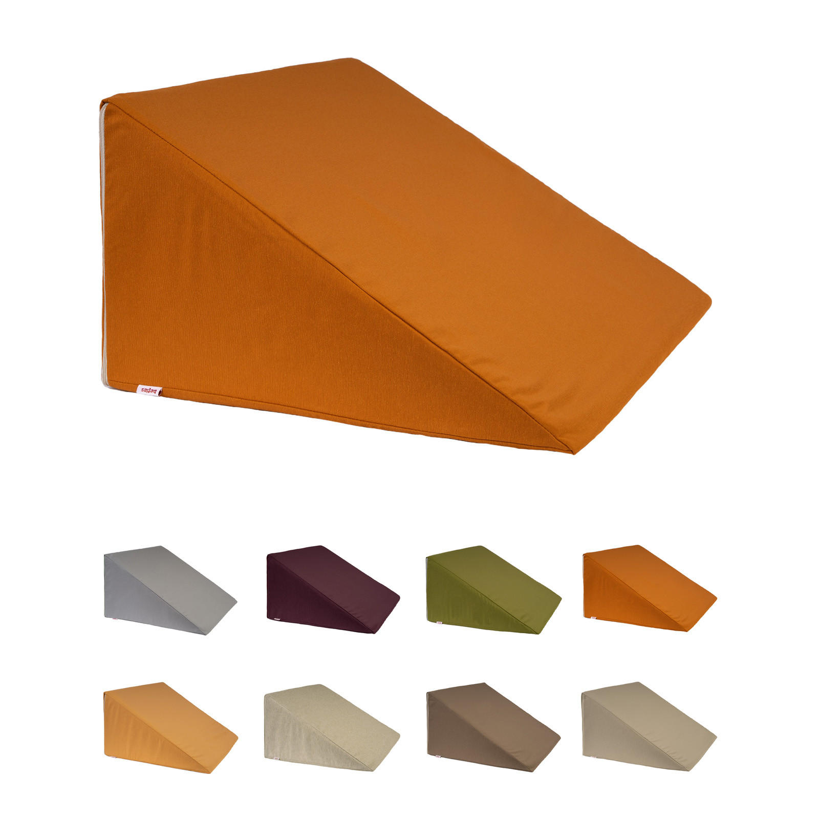 KEILKISSENHÜLLE Wunschton sanddorn-orange 62/49/30 cm - Orange, Textil (49/62cm) - beties Heimtextil