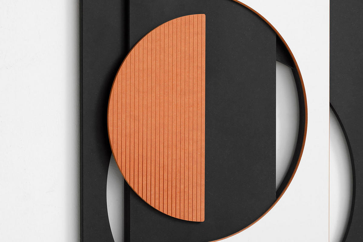 HOLZBILD Schwarz-Weiß 50/74,5 cm - Schwarz/Orange, Metall (4.65/74.5cm) - KUNSTLOFT