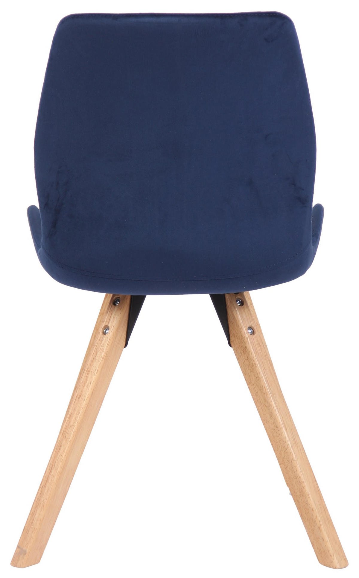 STUHL 4er Set Samt blau - Blau/Eukalyptusholzfarben, Holz/Textil (49/87.5/58cm) - CLP