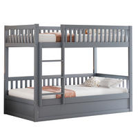 ETAGENBETT mit hydraulischem Stauraum 90x200 cm Massivholz Grau - Grau, Holzwerkstoff (90/200cm) - Beauniv