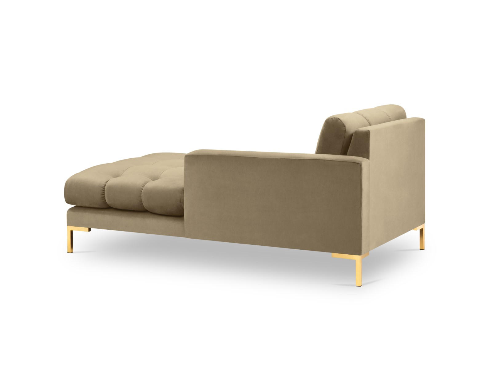 CHAISELONGUE rechts Mamaia aus Samt beige - Beige, Textil (102/75/185cm) - Micadoni