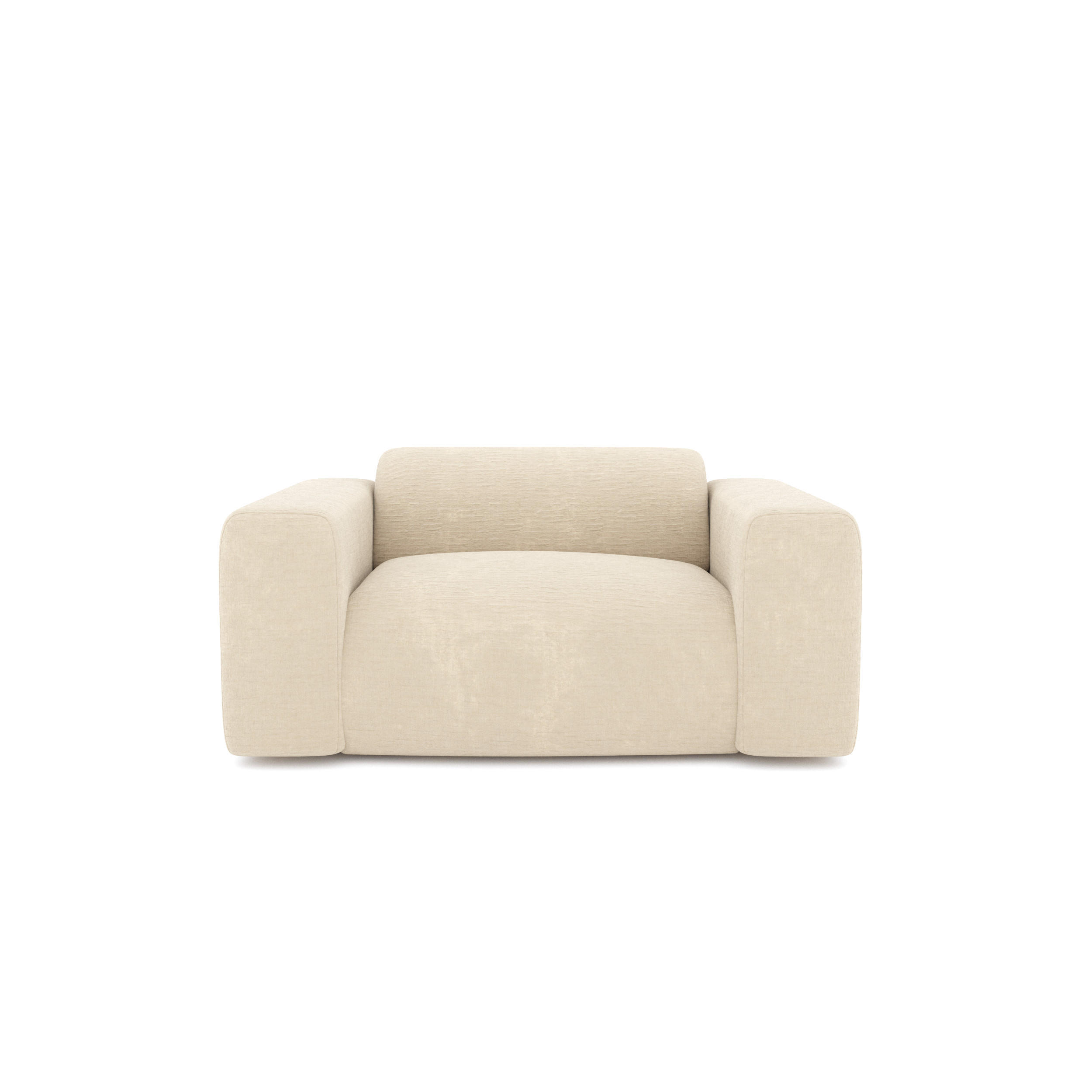 SESSEL Texturierter Samt Creme 130cm - Creme, Textil (130/73/97cm) - Sia Home