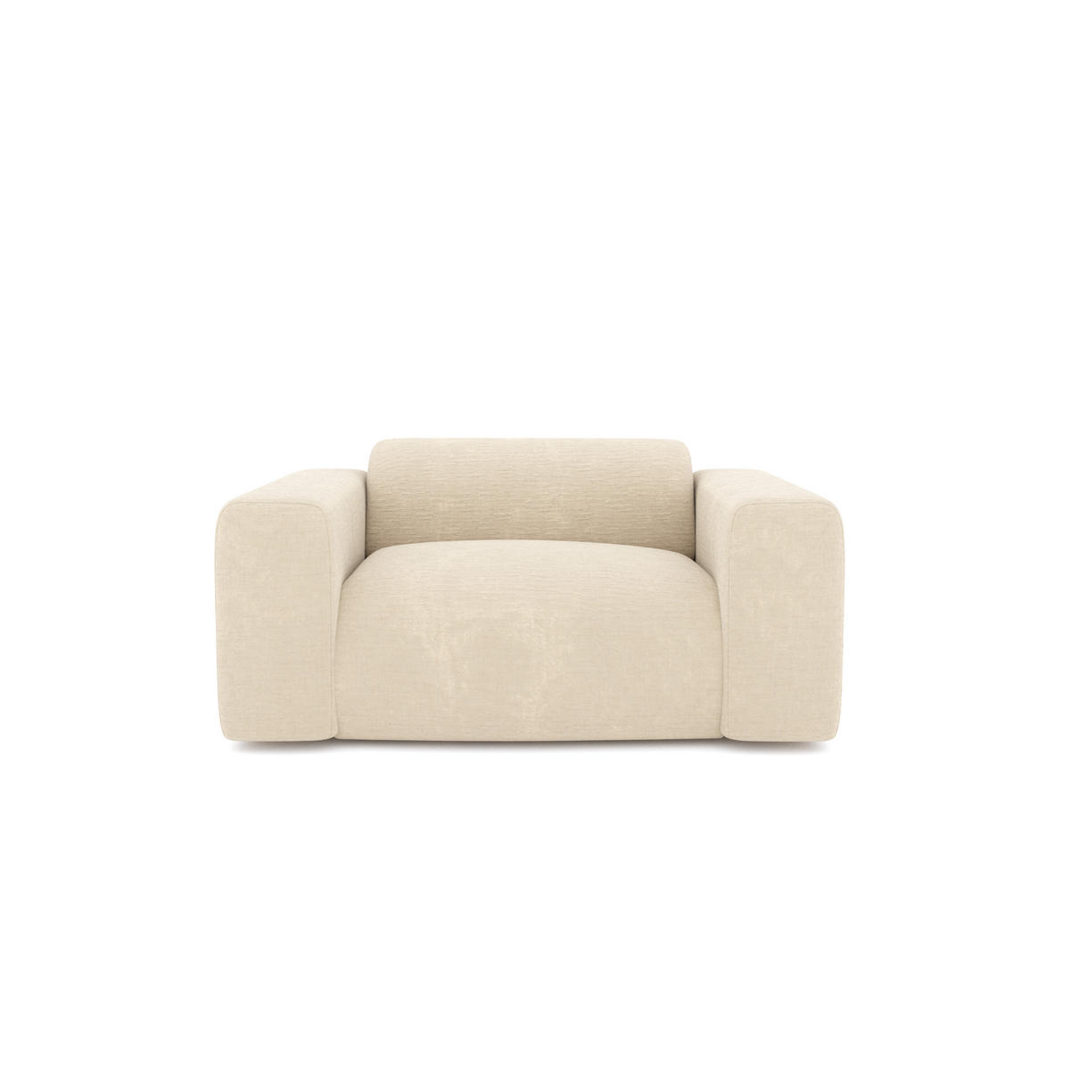 SESSEL Texturierter Samt Creme 130cm - Creme, Textil (130/73/97cm) - Sia Home
