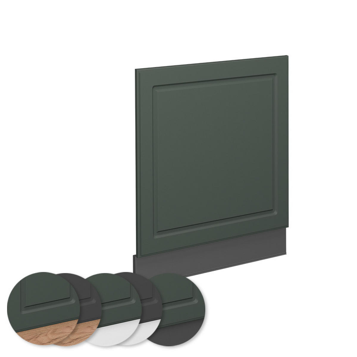 FRONTBLENDE Fame-Line Grün-Gold Landhaus 60 cm ohne AP - Anthrazit/Grün, Holzwerkstoff (60/67.4/1.6cm) - Vicco