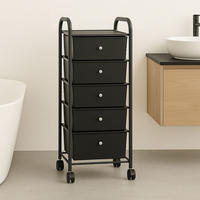 ROLLCONTAINER GINA - Schwarz, Kunststoff/Metall (33/94/40cm) - IDIMEX