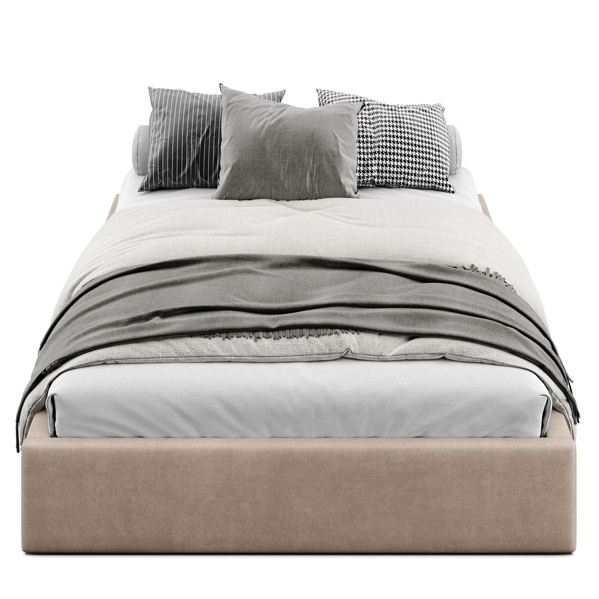 POLSTERBETT 140x200cm Bett mit Stauraum Lattenrost Beige - Beige, Holz/Holzwerkstoff (140/200cm) - Muralo