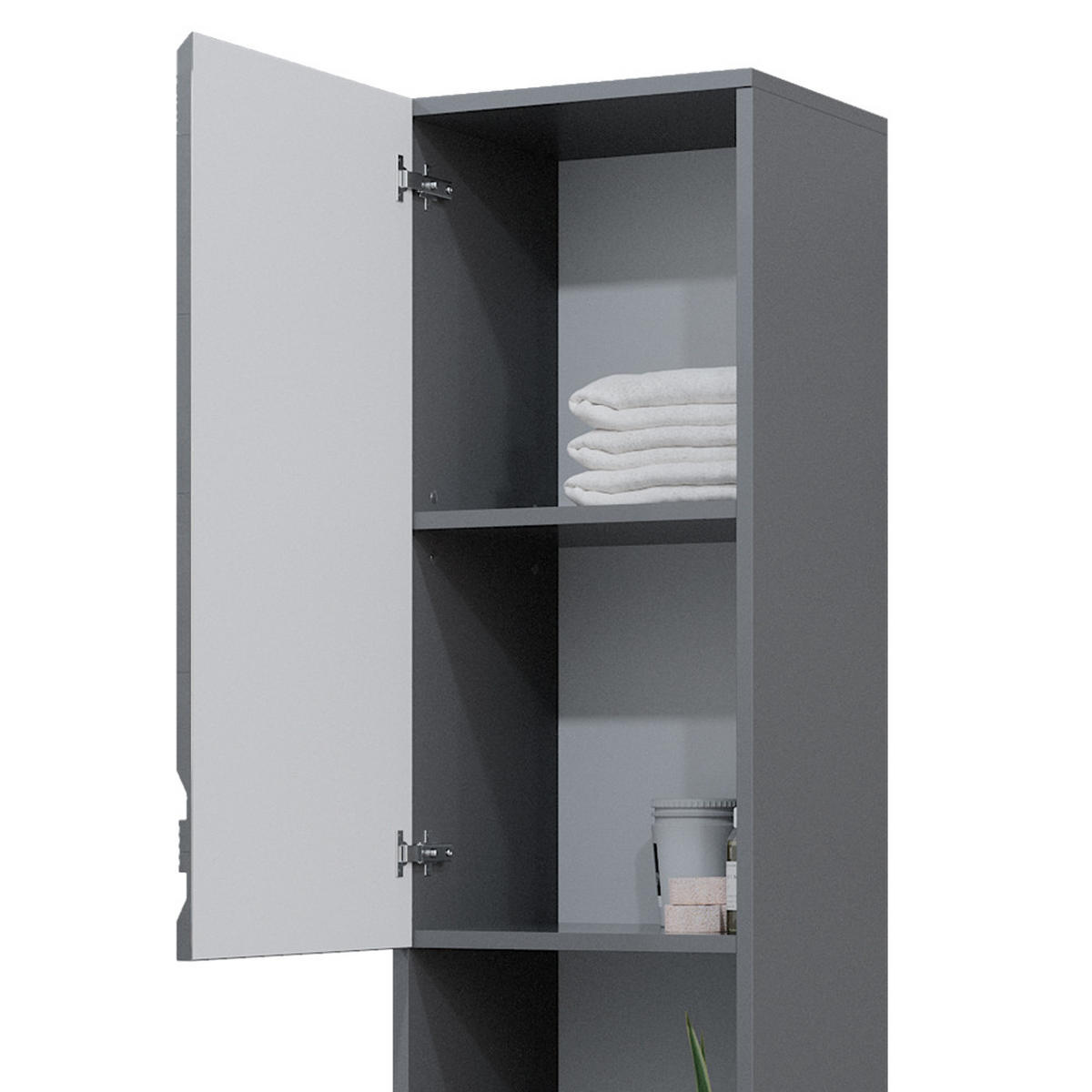 BADSCHRANK Fredd Anthrazit 36.4 x 190.5 cm - Anthrazit, Holzwerkstoff (36.4/190.5/31cm) - Vicco
