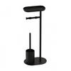 WC-GARNITUR - Schwarz, Kunststoff/Metall (23/65/17cm) - Relaxdays