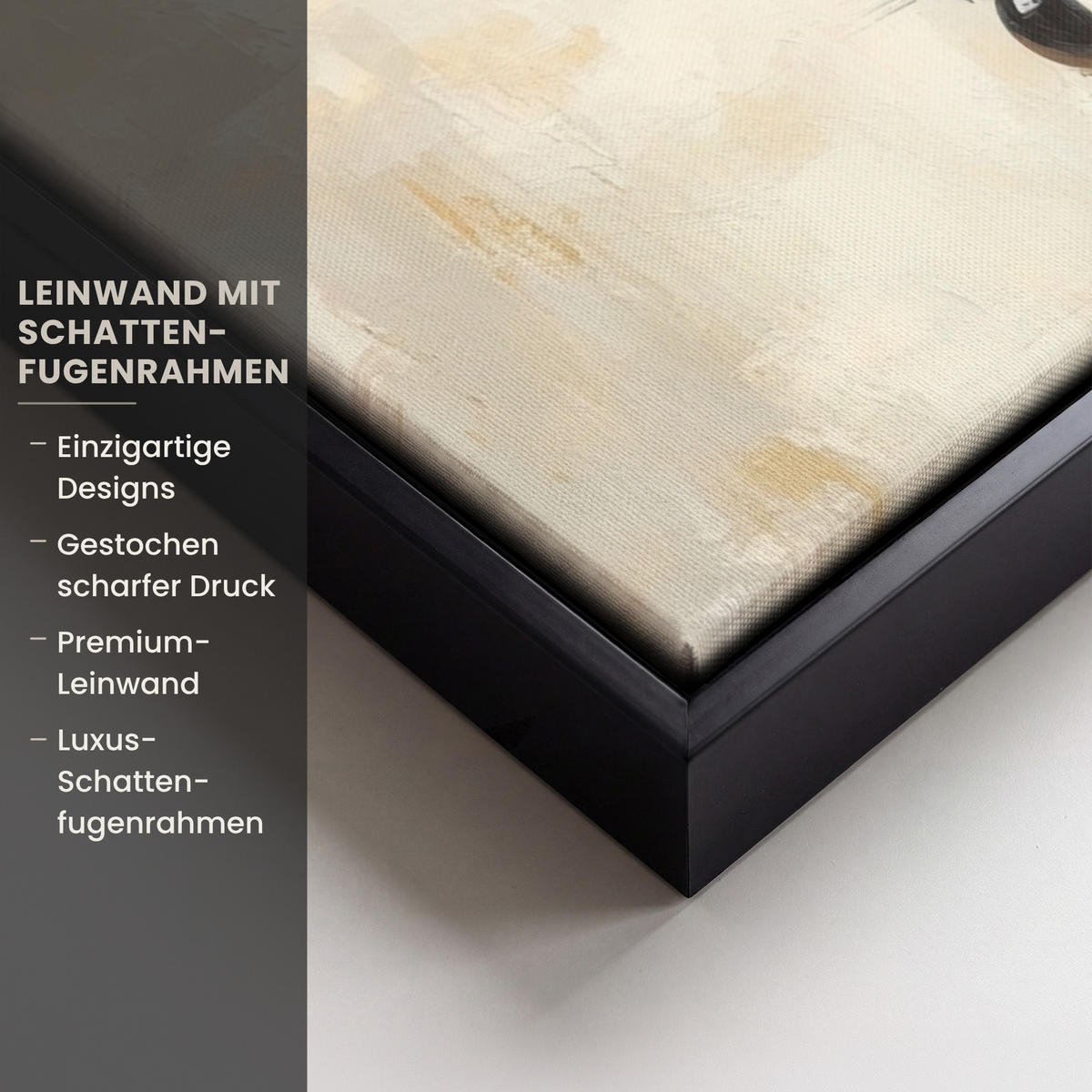LEINWAND Bilder mit Rahmen - Hase - Ohren - Braun - 70x100 - Beige, Textil (70/100cm) - MuchoWow