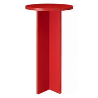 HOCHTISCH rund 60 cm Flammenrot CHINCHIN - Rot, Holzwerkstoff (60/105/60cm) - RNT By Really Nice Things