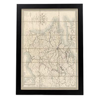 POSTER Vintage Karten – Frankreich A3 Schwarzer Rahmen - Schwarz, Papier (29.7/5/42cm) - Nacnic