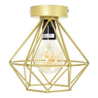 DECKENLEUCHTEN Draht Gold - Goldfarben, Metall (22/22/19cm) - Urban Interiors