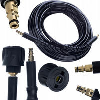 SCHLAUCH K2-K7 Set Hochdruck, 10 m, Click-Click und Quick Connect, max. 180 bar, 60 °C, Nylonummantelung - Multicolor, Kunststoff/Metall (10/10/10cm)