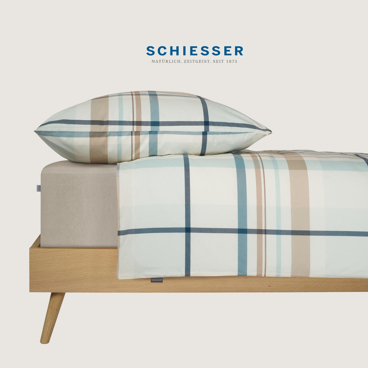 SPANNBETTLAKEN Jessi - Edeljersey - 100 x 200 cm - Helltaupe - Taupe, Textil (100/200cm) - SCHIESSER