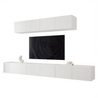 WOHNWAND ANGEL IV Mattweiß hängend mit LED-Beleuchtung 300 cm - Weiß, Holzwerkstoff (300/36/40cm) - Idohome