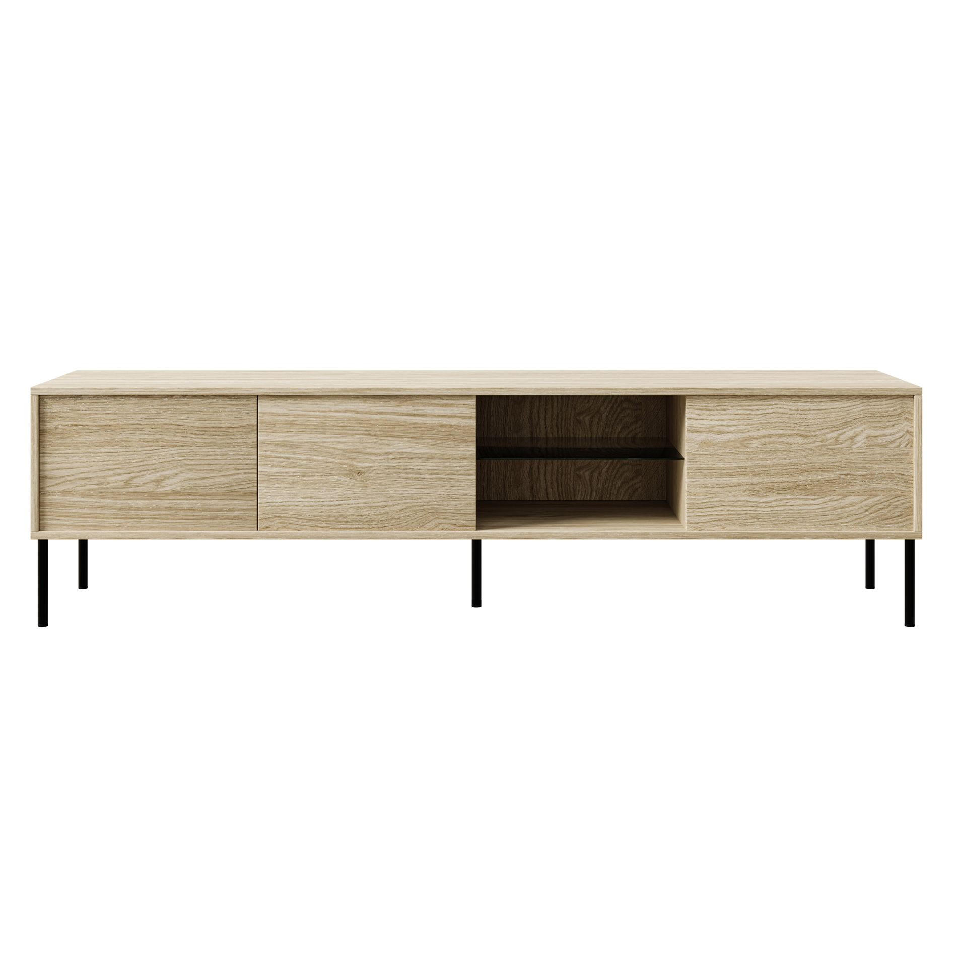TV-SCHRANK Modivi Holzoptik Eiche 175 cm - Eichefarben/Schwarz, Holzwerkstoff/Metall (175/47.5/31.2cm) - Selsey