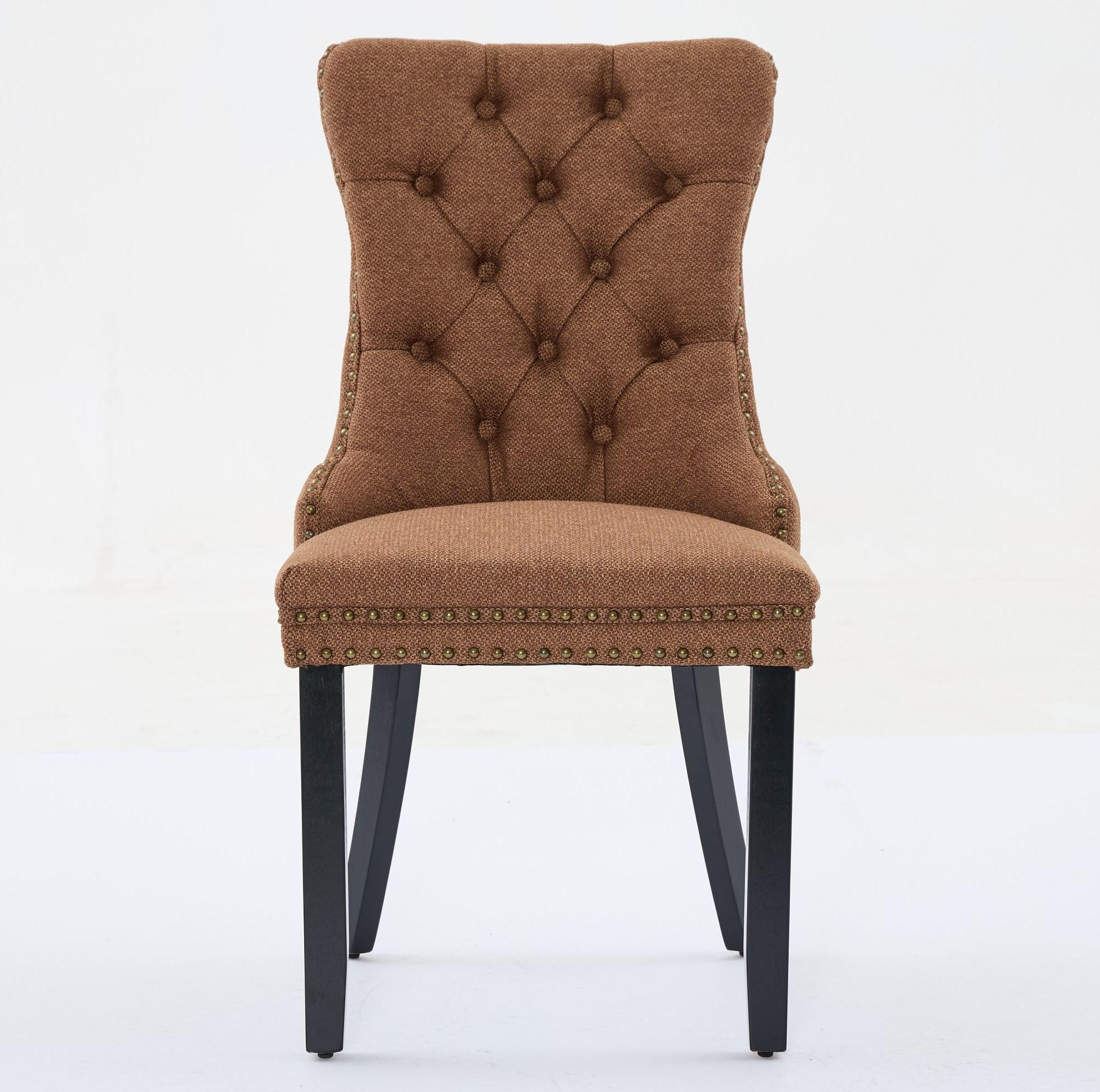 ESSZIMMERSTUHL mit hoher Rückenlehne Leinen Coffee - Braun, Holz (50/95/65cm) - Meubliv
