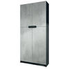 BÜROSCHRANK Logan Fronten in Beton Oxid Optik - Hellgrau, Holzwerkstoff (82/185/37cm) - Vladon