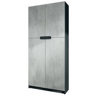 BÜROSCHRANK Logan Fronten in Beton Oxid Optik - Hellgrau, Holzwerkstoff (82/185/37cm) - Vladon