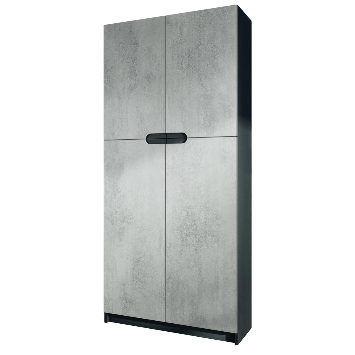 BÜROSCHRANK Logan Fronten in Beton Oxid Optik - Hellgrau, Holzwerkstoff (82/185/37cm) - Vladon