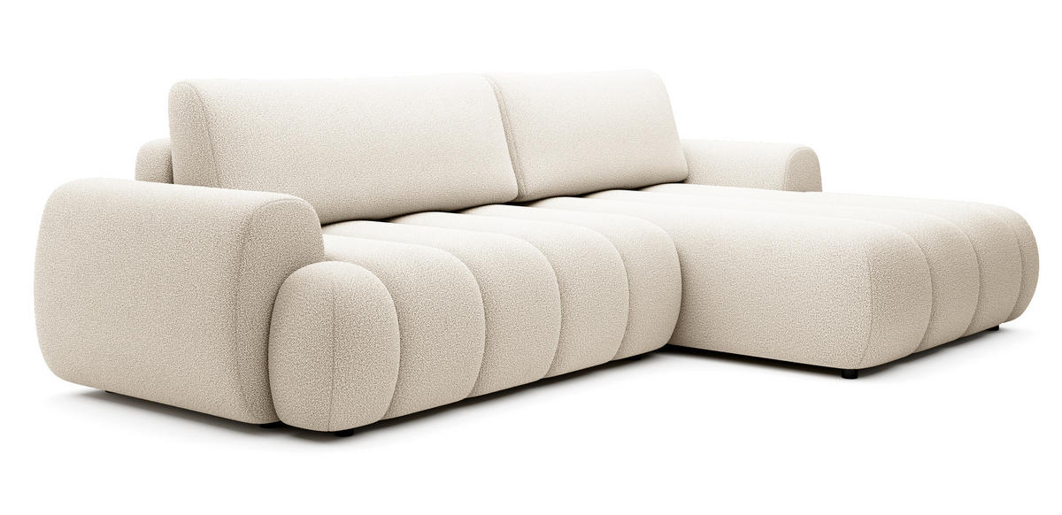 ECKSOFA mit Bettkasten Puro 270 cm, Rechts, Creme - Creme, Holz (168/272cm) - Emporius