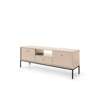 TV-SCHRANK Molly Beige, Schwarze Beine, TV-Tisch mit Schublade - Beige/Schwarz, Holzwerkstoff/Metall (154/56/39cm) - Bettso
