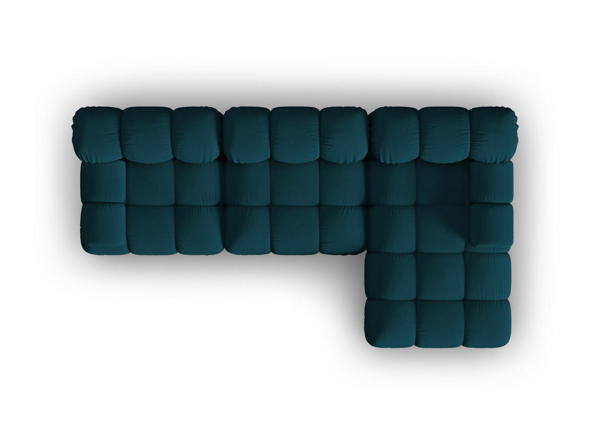 ECKSOFA modular rechts Bellis aus 3D-Stoff marineblau 4 Sitzplätze - Blau, Textil (155/282cm) - Micadoni