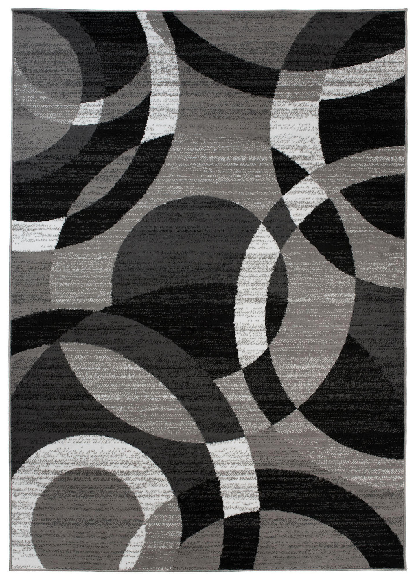 TEPPICH MAYA Grau Kreise Streifen Meliert 220/300 cm - Grau, Textil (220/300cm) - Tapiso