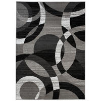 TEPPICH MAYA Grau Kreise Streifen Meliert 220/300 cm - Grau, Textil (220/300cm) - Tapiso