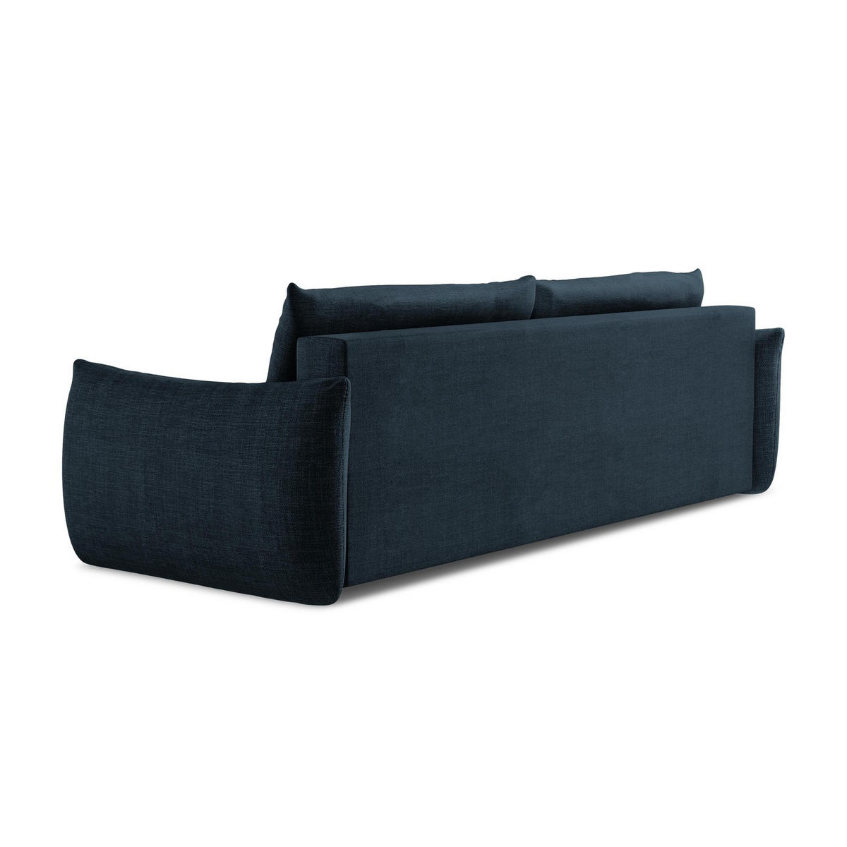 3-SITZER SOFA mit Schlaffunktion Strukturstoff Blau - Blau/Schwarz, Holzwerkstoff/Kunststoff (230/90/105cm) - LaMiaSofa