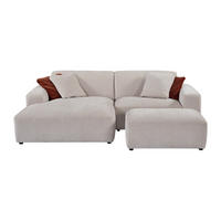 SOFA - 5 Personen - samt - beige Tirono - Beige, Kunststoff/Textil (254/80/161cm) - Vente-Unique