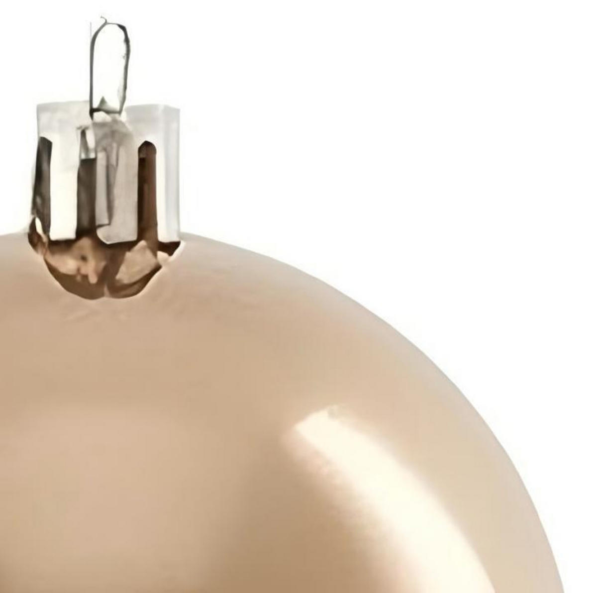 100XWEIHNACHTSKUGELN - Creme, Kunststoff (6/7/6cm) - Relaxdays