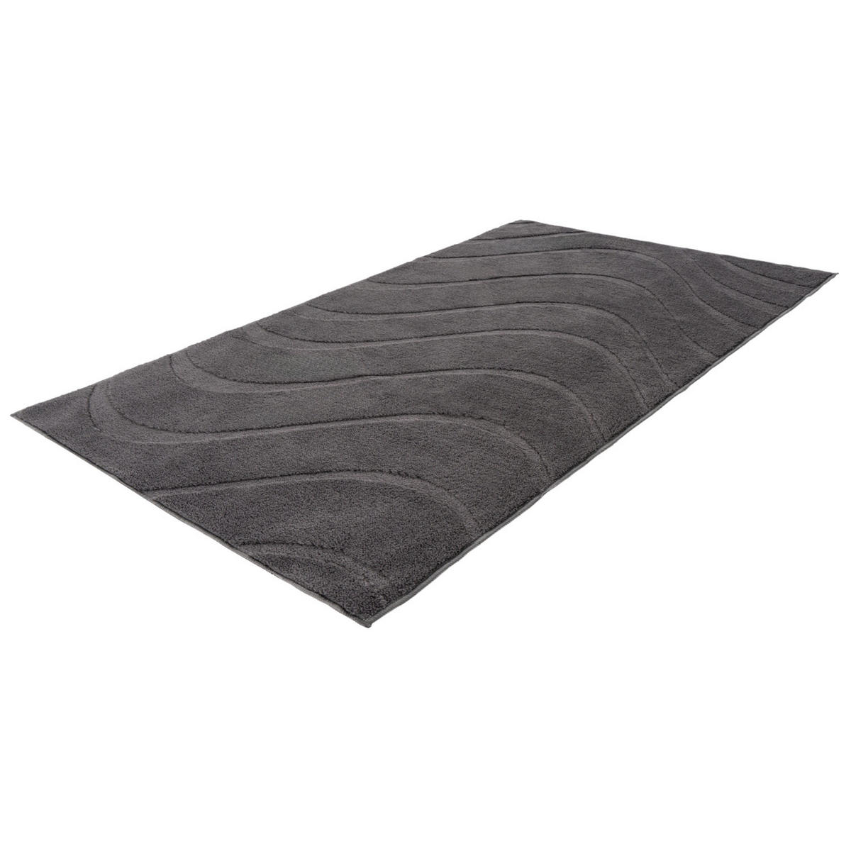 BADTEPPICH Waschbar Bath Waves 400 Anthrazit 40x60 cm - Anthrazit, Textil (40/60cm) - carpet city