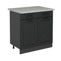 KÜCHENUNTERSCHRANK R-Line Anthrazit Landhaus 80 cm AP Marmor - Anthrazit, Holzwerkstoff (80/81.6/60cm) - Vicco