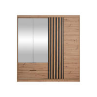 KLEIDERSCHRANK Majorka 203 - Schwarz/Eiche Artisan, Holzwerkstoff/Kunststoff (203/213/60cm) - MIRJAN24