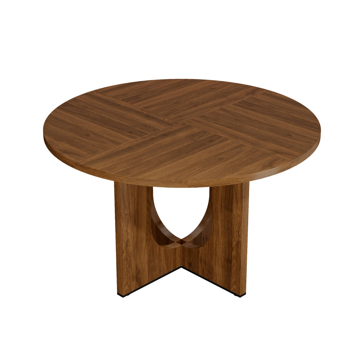 ESSTISCH in Walnussfarben mit runder Tischplatte für Esszimmer, B120/T120/H75 cm - Walnussfarben, Holzwerkstoff (120/120/75cm) - STILVORA