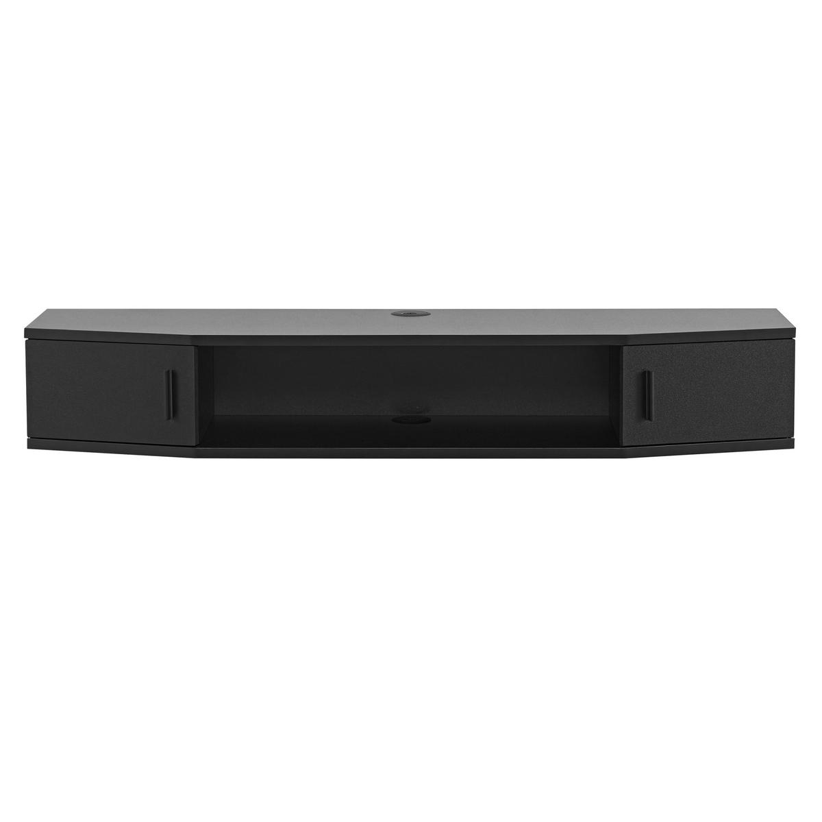 TV-WANDREGAL Tørring - Schwarz, Holzwerkstoff (110/17.5/30cm) - [en.casa]