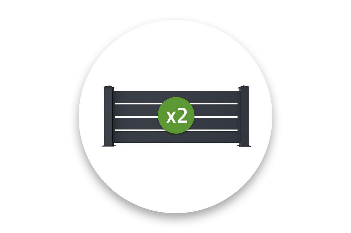 VORGARTENZAUN 2er-Set Vogel grau 1,9m H.80cm aluminium - Grau, Metall (378/80cm) - Casanoov