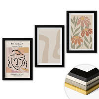 WANDBILDER 3er-Set - 20x30 cm Schwarzer Rahmen - Moderne abstrakte Frau - Schwarz, Kunststoff (20/30cm) - ArtPrintCave